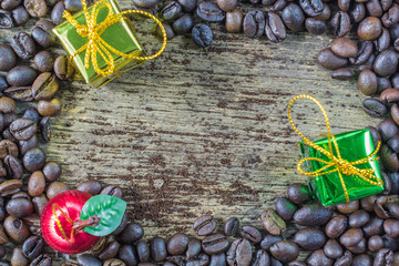 coffee bean on wooden
