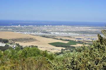 Fototapeta na wymiar Durbanvill Hills, Western Cape, South Africa, Views, wine farms, quarries
