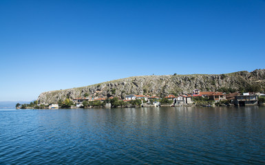 Fototapeta na wymiar Lin village at Lake Ohrid, Albania 