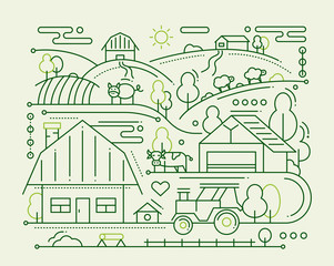 Farm - line design composition