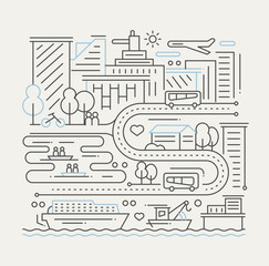 City Life - line design composition