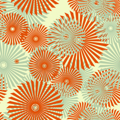 Fototapeta na wymiar Seamless pattern with circles and ray,