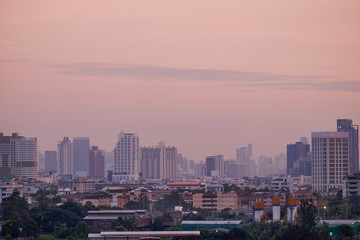 City / City and sky at twilight.