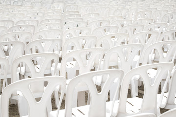 Fototapeta premium Plastic chair / Abstract background of plastic white chair. Shallow depth of field.