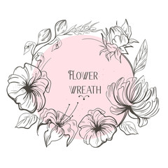 Vector vintage floral wreath. For wedding invitations or logo. Easy to edit.For invitations or announcements.