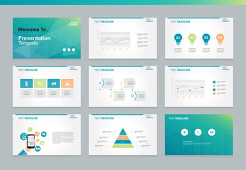 Page layout design template for business presentation page with page cover background design and infographic elements design - obrazy, fototapety, plakaty