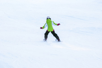 Fototapeta na wymiar The young mountain skier