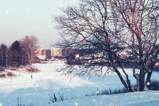 city footpath winter
