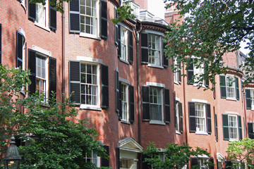 Naklejka premium Maisons victoriennes à Beacon Hill à Boston, USA