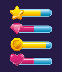 bars of score, video game interface concept. colorful design. vector illustration