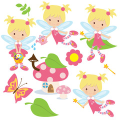 Cute garden fairy vector illustration
