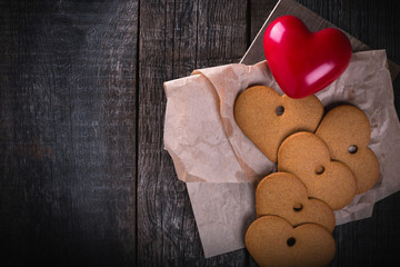 Fototapeta premium Heart shaped cookies for Valentines Day