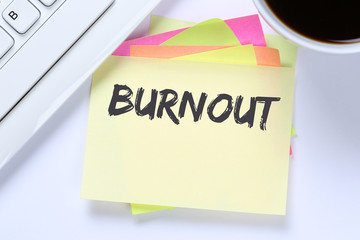 Burnout krank Krankheit im Job Stress Business Schreibtisch