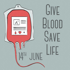 Hand drawn modern  poster or  banner for blood donor - 131656679