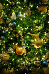 Golden Christmas Tree Decorations Horn