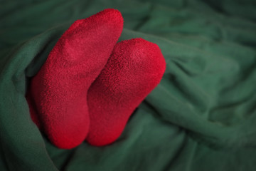 Feet Wrapped in Warm Blanket