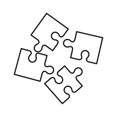 puzzle pieces concept icon vector illustration graphic design