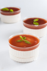 Caramel custard pudding in white plate