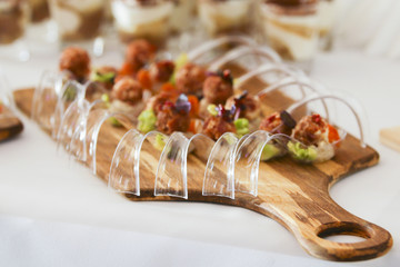 Platter of antipasti and appetizers 