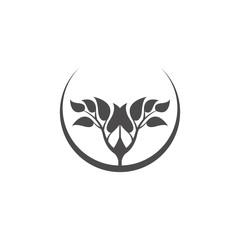 Abstract tree emblem. Tree silhouette isolated.