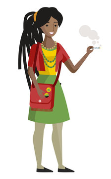 reggae girl smoking cannabis
