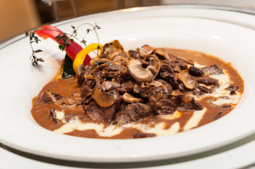 Stewed beef with red wine