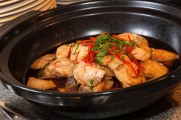 Onion Oil Steamed Fish