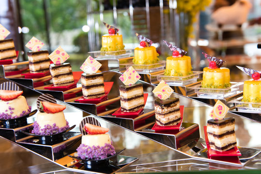 Diversity of dessert with fruit