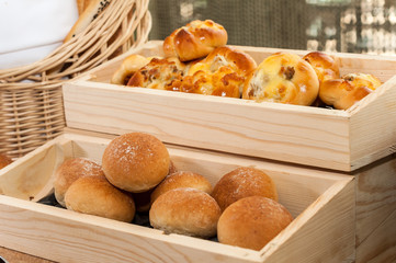 Bread on the wooden table