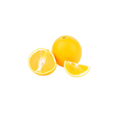 Fototapeta na wymiar Fresh ripe oranges, isolated on white