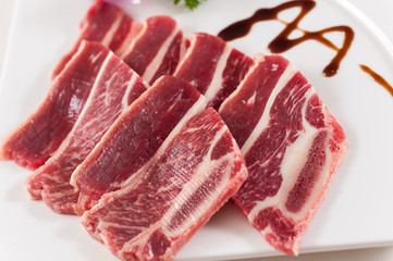 Beef Short Ribs on White Background