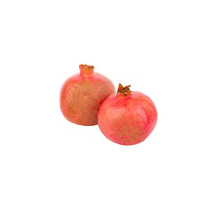 Whole pomegranate isolated on white