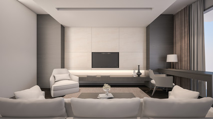 Fototapeta na wymiar Luxury Living Room / 3D Rendering