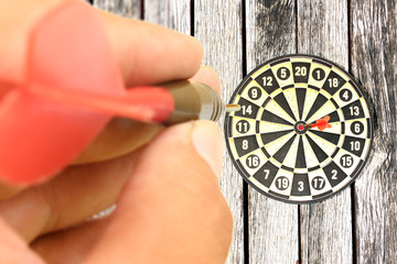 target on Wood background