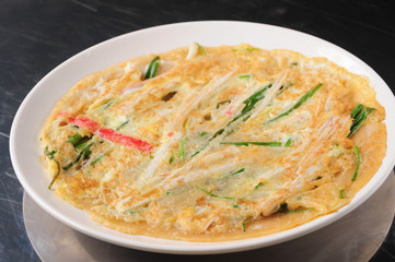 Seafood scallion cake
