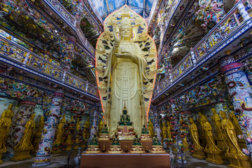 Inside buddhist temple in Vietnam