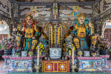 Inside buddhist temple in Vietnam