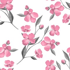 Spring flowers. Seamless floral pattern. Watercolor background 4