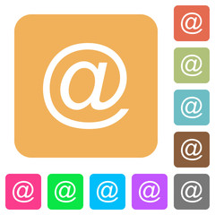 Email symbol rounded square flat icons