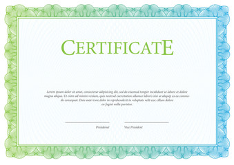 Certificate. Template diploma currency border.