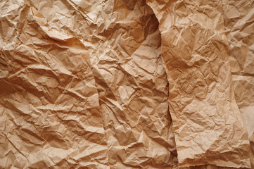 texture of crumpled kraft paper for background