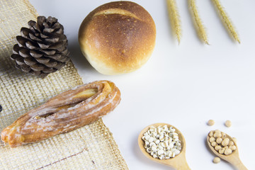 Bakery copy space on top view background