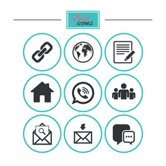 Communication icons. Contact, mail signs.
