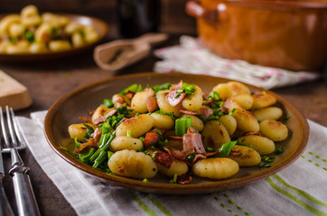 Fried homemade gnocchi