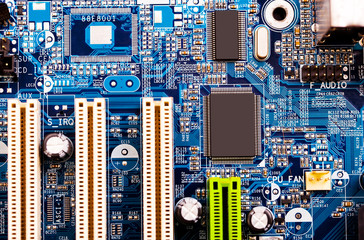 Computer motherboard closeup