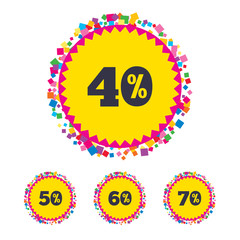 Sale discount icons. Special offer price signs.