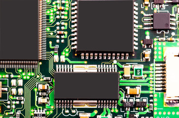 Computer motherboard closeup