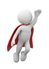 omino bianco 3d che vola