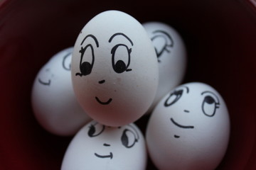 Funny Egg Faces with Expressions 