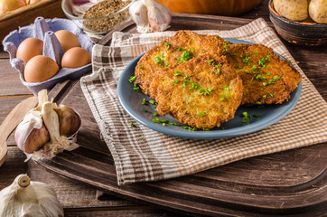 Potato pancakes fried